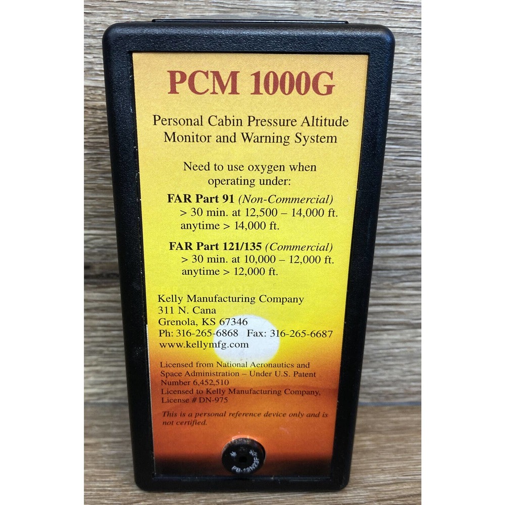 PCM 1000G Cabin Pressure Altitude Monitor & Warning System mountain climbing EUC